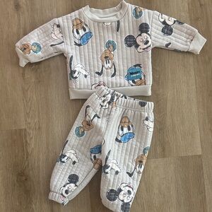 Disney Mickey Mouse Quilted Kids Outfit - Gray and Blue
